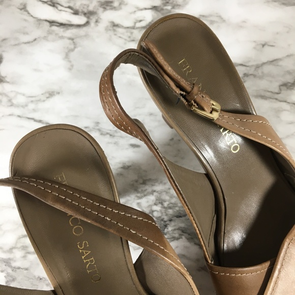 Franco Sarto Peep Toe Sling Back Sandal Heels - Picture 2 of 5